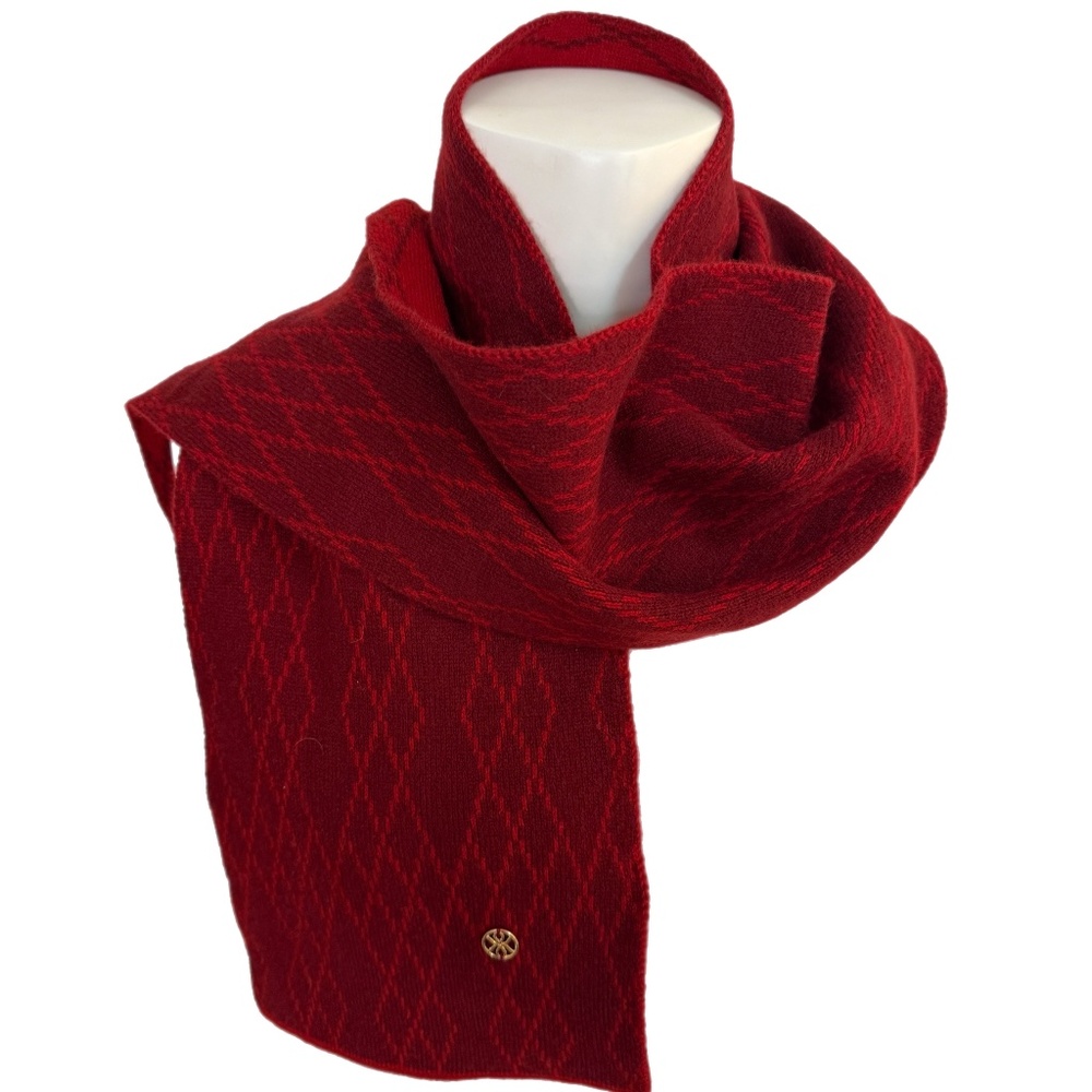 Red Knit 100% Wool Scarf - 8.5 "x 63" - NWT